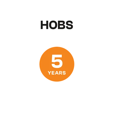 Hobs: 5 years warranty on the product